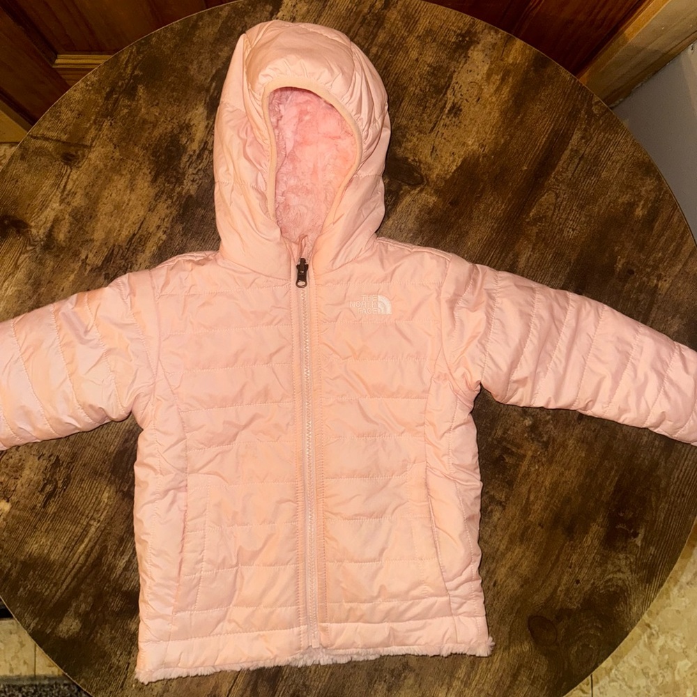 The North Face Kids Pink Reversible Puffer Jacket